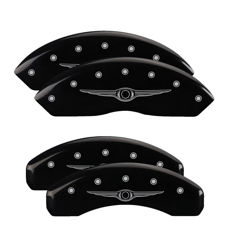 32021SCW1BK – MGP CALIPER Caliper Cover, Set Of 4 Chrysler Wing Style 1 Logo Powder Coated Black Aluminum